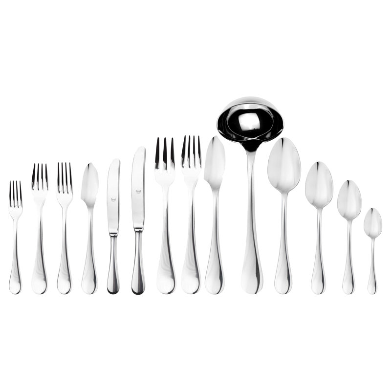 Ensemble de couverts Brescia avec couteaux H / H - 113 pièces - Acier inoxydable
