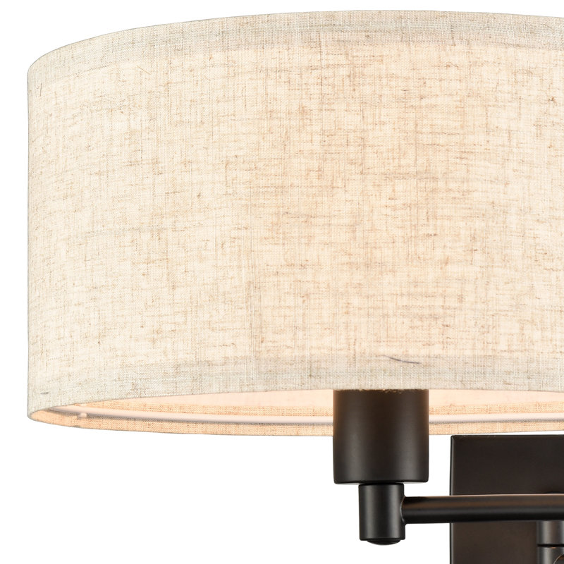 Lampe murale avec bras pivotant noir à 1 lumière Woodhill