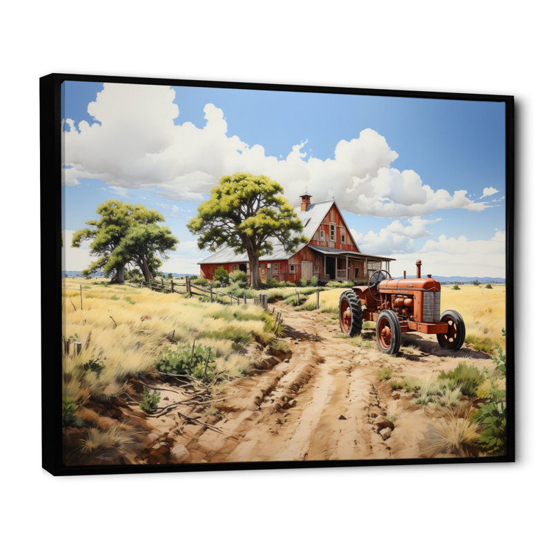 Impression sur toile Barns Rustic Charm, H 24 po x l 32 po x P 1 po, Cadre flottant noir