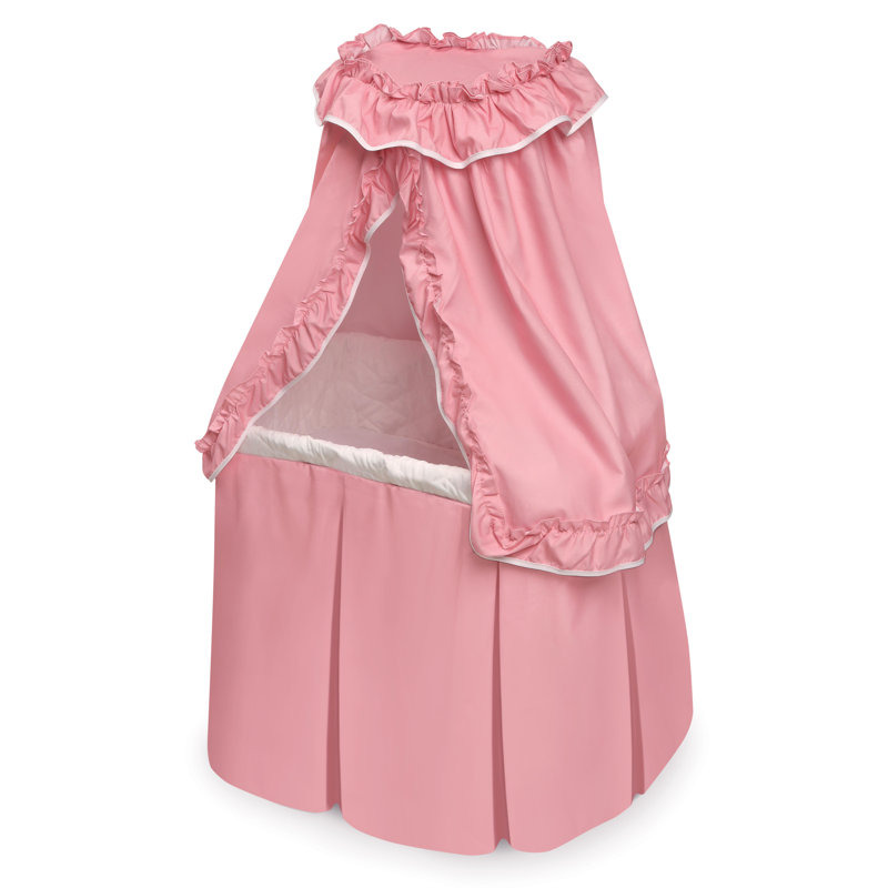 Kisses Rectangle Rocking Doll Bassinet - Pink/White