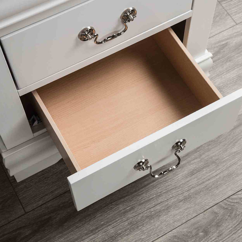 Table de chevet à finition blanche 1pc