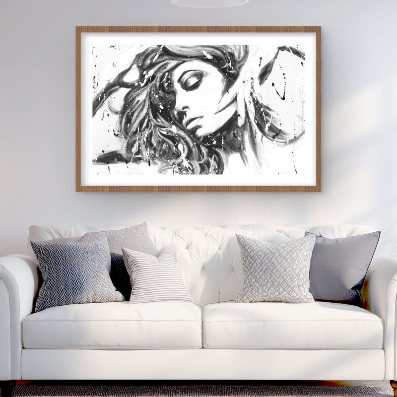 Danse toute la nuit - Reproduction matte blanche encadrée contemporaine, H 24 po x l 36 po