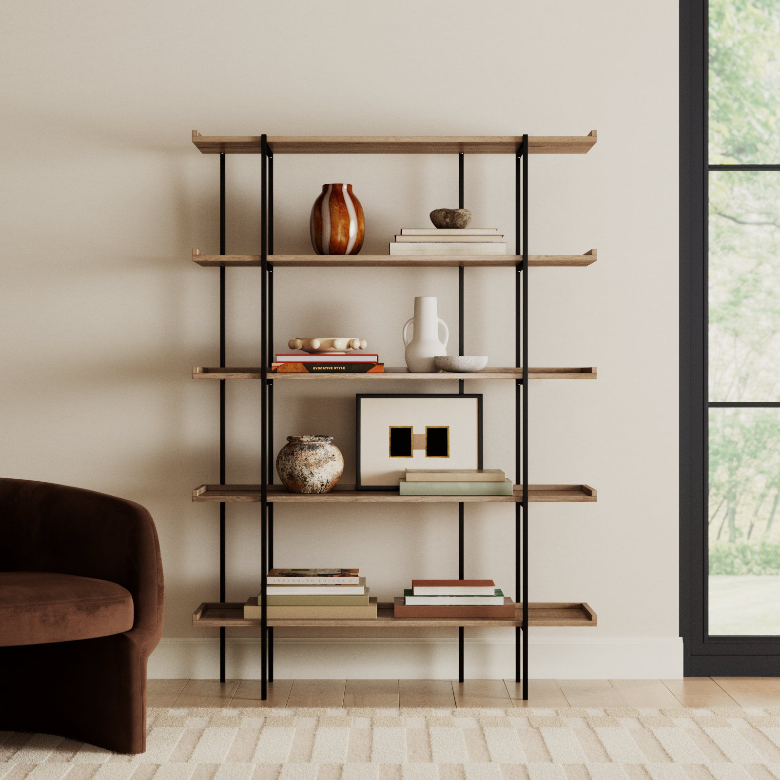 Sigmund Wide Etagere Bookcase