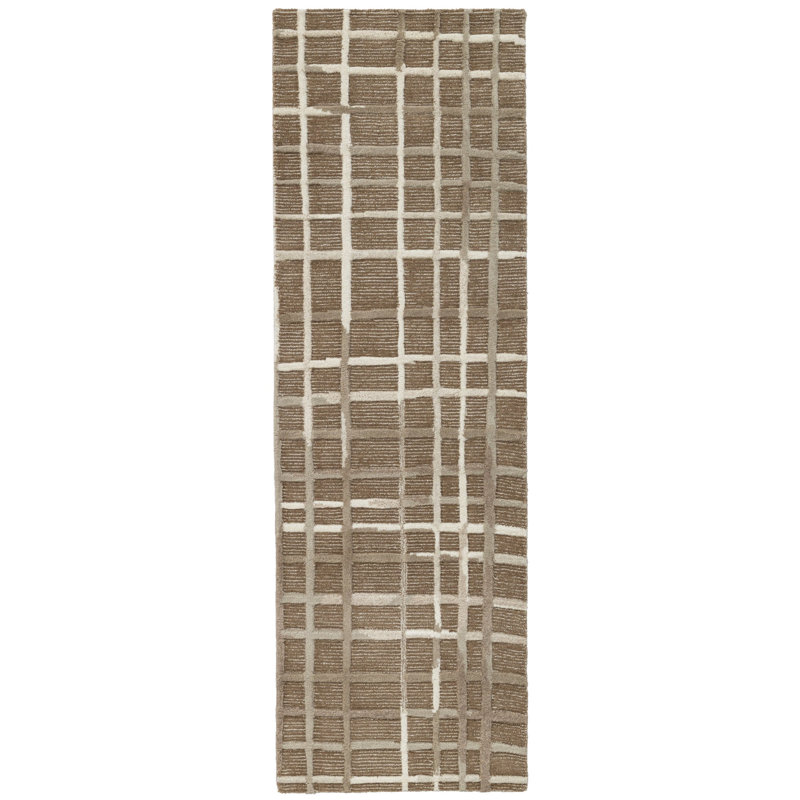 Tapis polychrome touffeté à la main, Beige, Rectangle 7 pi 6 po x 9 pi 6 po