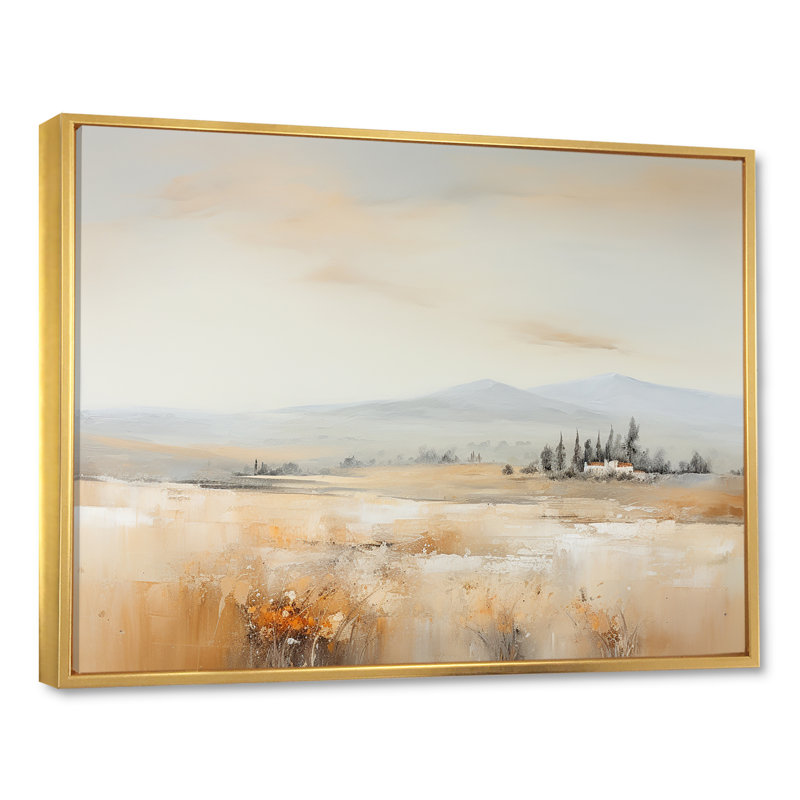 " Countryside Minimal Scenery I ", Gold Floater Framed, 24" H x 32" W