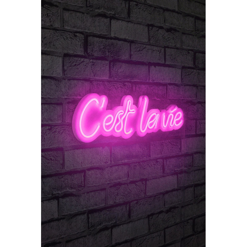Bande lumineuse néon flexible à DEL, couleur rose, 19,7 x 5,5 x 0,8 pouces | Adaptateur IP67 étanche, 12V DC, 2A | 600 lumens, interrupteur marche / arrêt, système de fixation murale intégré | Parfait pour la décoration intérieure et les fêtes