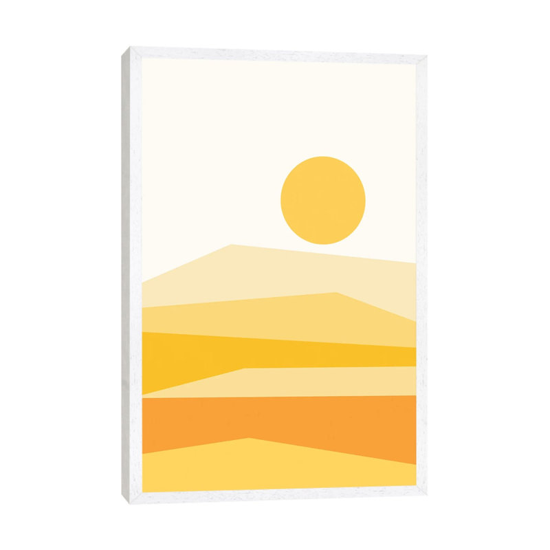 Print on Canvas, 101.6 cm H x 66.04 cm W, White Framed, Silver/White/Yellow