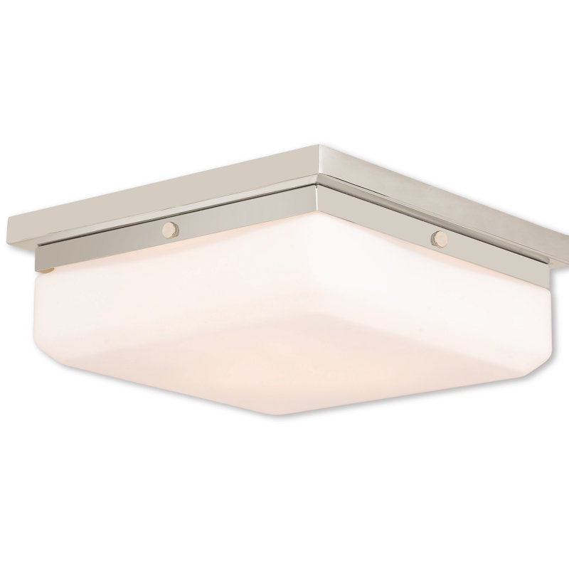 Cara Glass Flush Mount, Polished Nickel