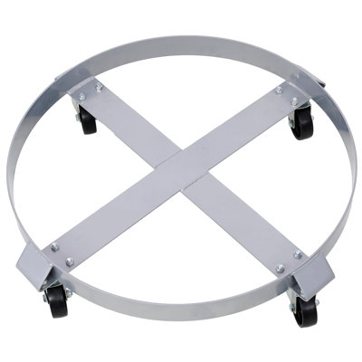 Drum Dolly, 24.8x24x6.3 inches, Steel, 2 Pieces, Dolly Set, Silver, 55 Gallon