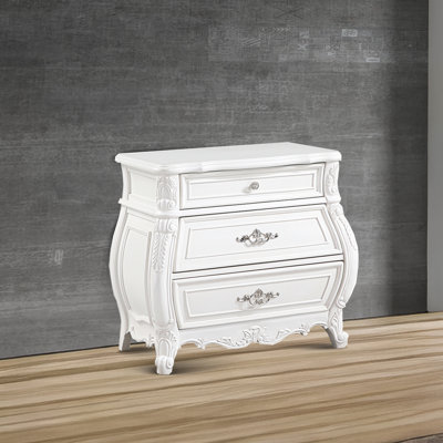 Lasiya 3 Drawer Nightstand White