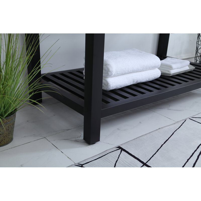 Raya 42'' Single Bathroom Vanity with Resin Top, Black