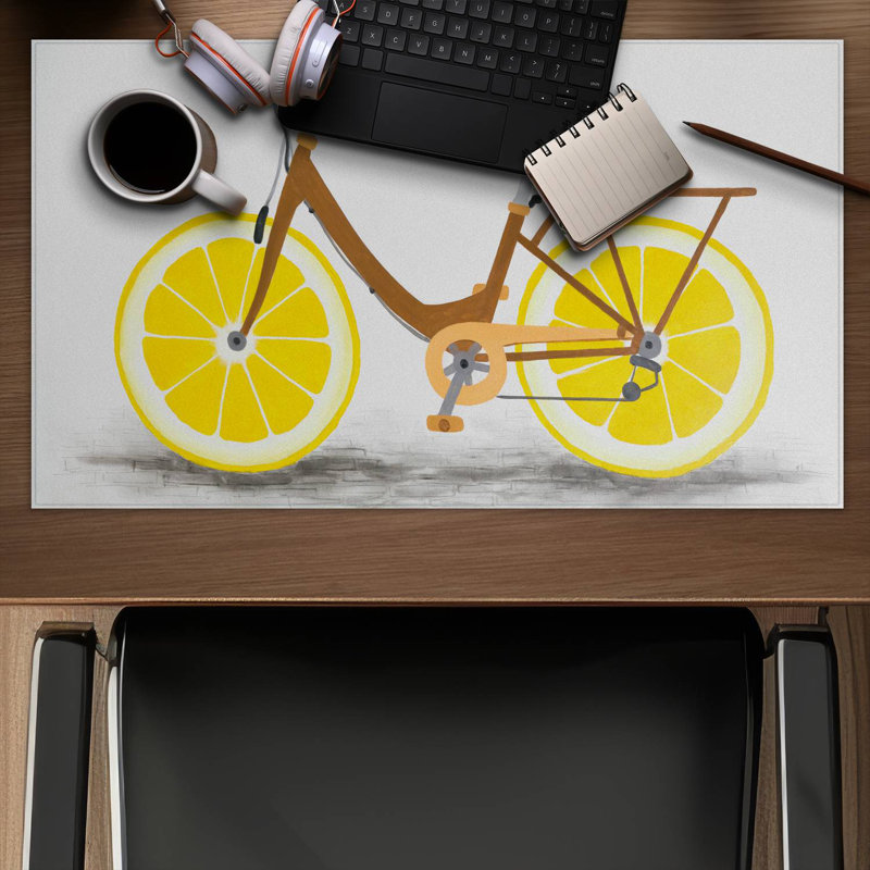 Lemon wheel bike - 14.00"x24.25" Desk mat