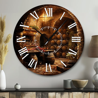 Wine Cellar Harmony - Food & Beverage White Face Wall Clock