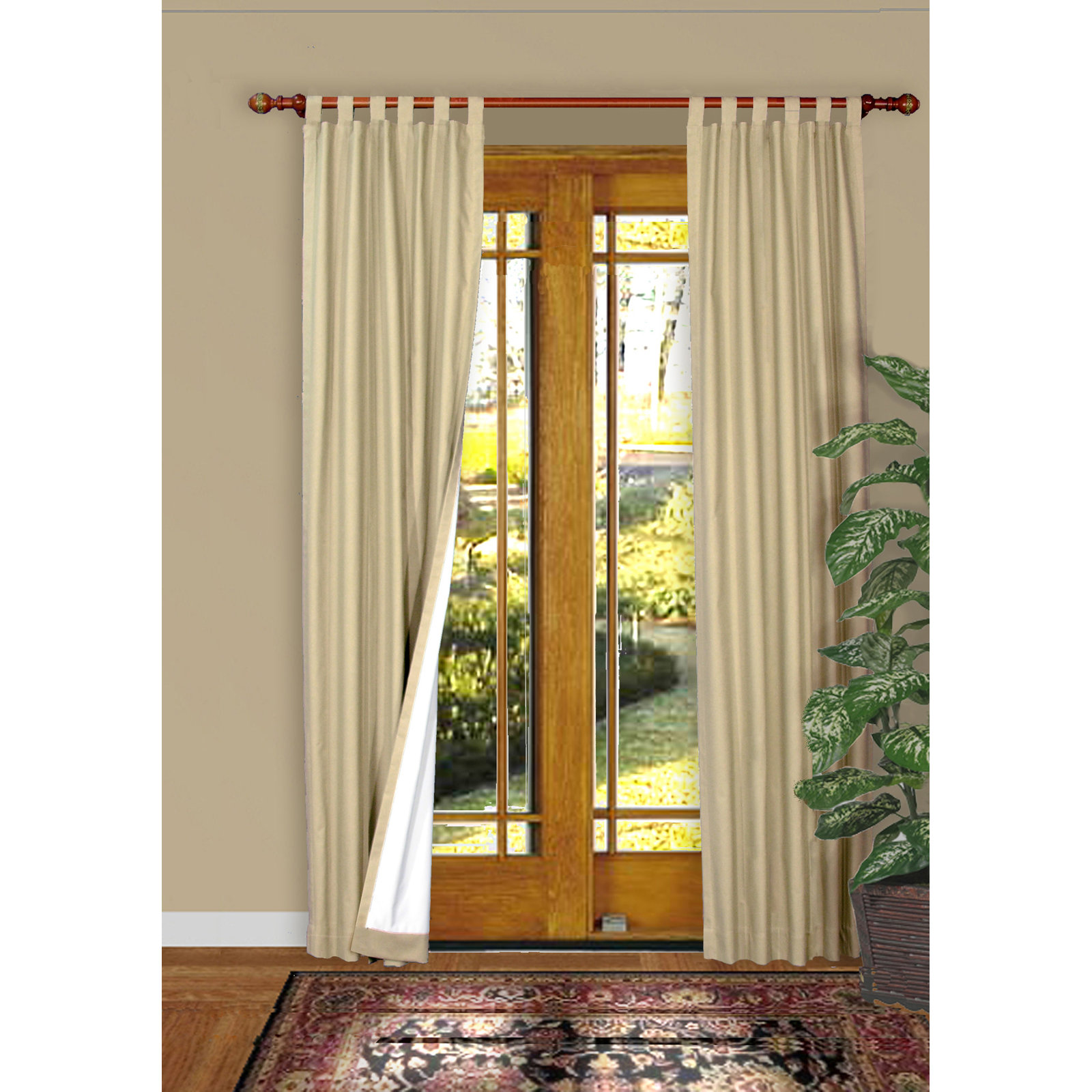 Mcgowen Room Darkening Cotton Curtain Panel, Natural, 40" W X 84" L