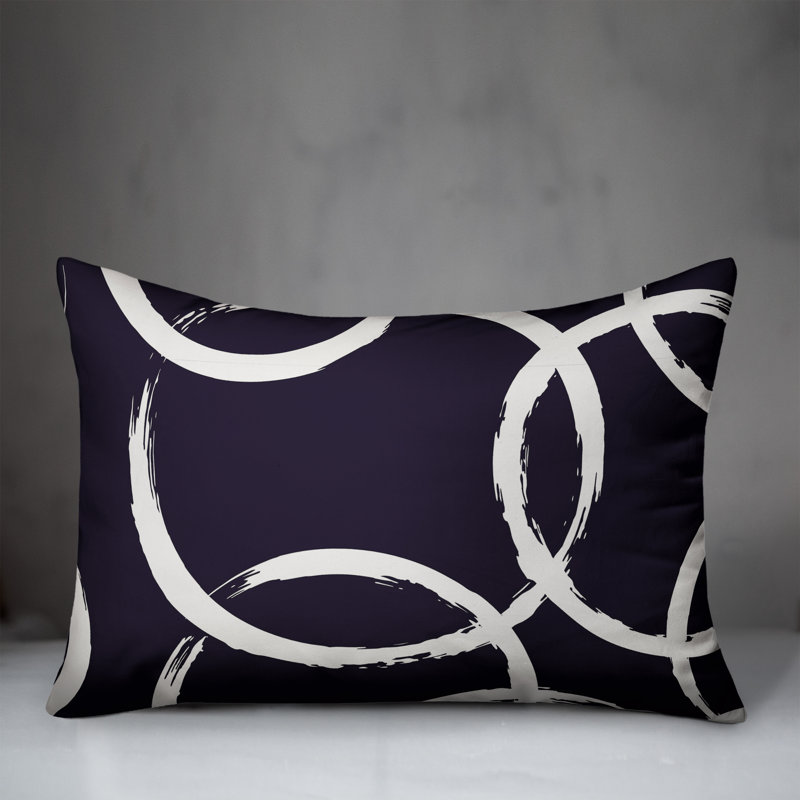  Coussin intérieur / extérieur géométrique, Bleu marine