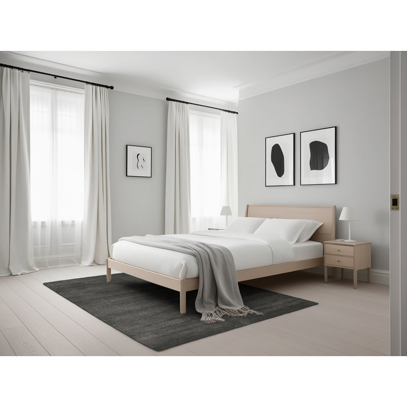 Tapis contemporain noir, Rectangle 5 pi x 7 pi