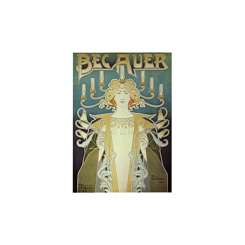 Lampes becauer par alphonse mucha-impression, H 36 po x l 24 po x P 1,5 po