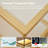 6-Tier LED Glass Display Shelf, Bookcase with Dimmable Lights and Golden Coating Metal Frame-355549100