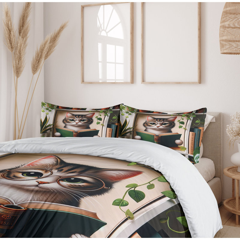 Cat Duvet Cover, California King Duvet Cover + 2 Standard Shams