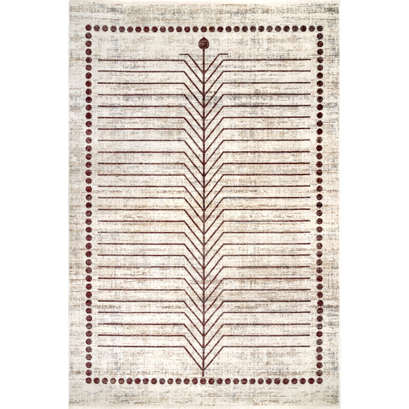 Kimesha Moroccan Beige/Brown Area Rug, Rectangle 5'3" x 7'7"