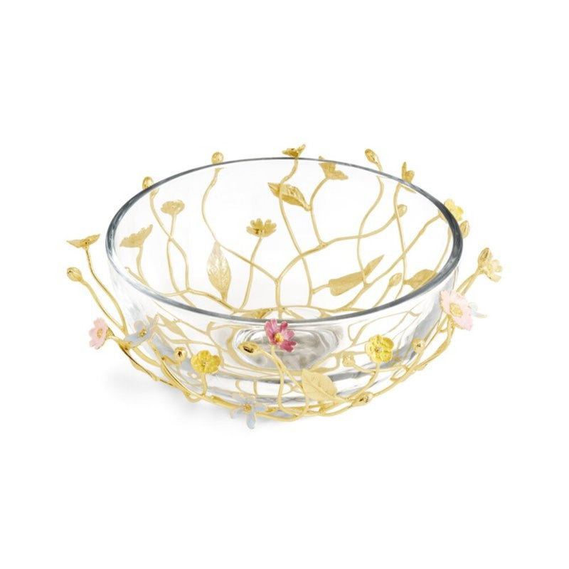 Wildflowers Handmade Decorative Bowl, 5.5" H x 12.75" W x 12.75" D