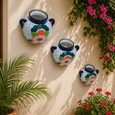 Desert Bloom Wall Planter Trio In Pink