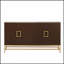Buffet de style rétro avec tablettes réglables, poignées rectangulaires en métal et pieds pour un rangement polyvalent et un design élégant, espresso