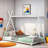 Amonette Metal House Platform Bed with Triangle Structure-380034858