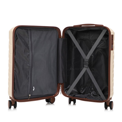 14 "/ 20" 2 pièces / ensemble dans un bagage à roulettes en ABS, avec serrure à combinaison, étui à cosmétiques 14 "