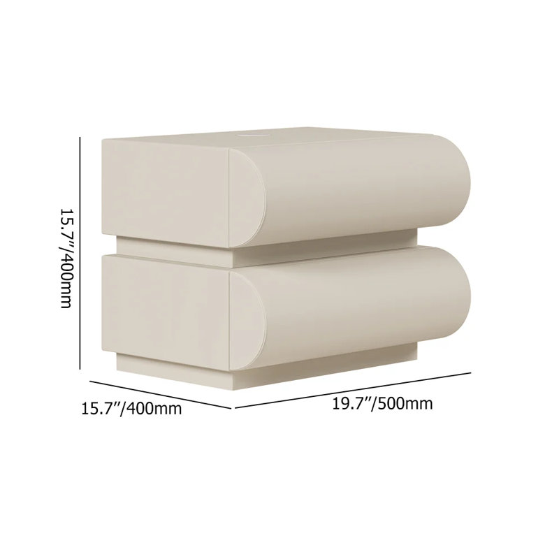 Rhiley 40cm W Manufactured Wood Bedside Table, White