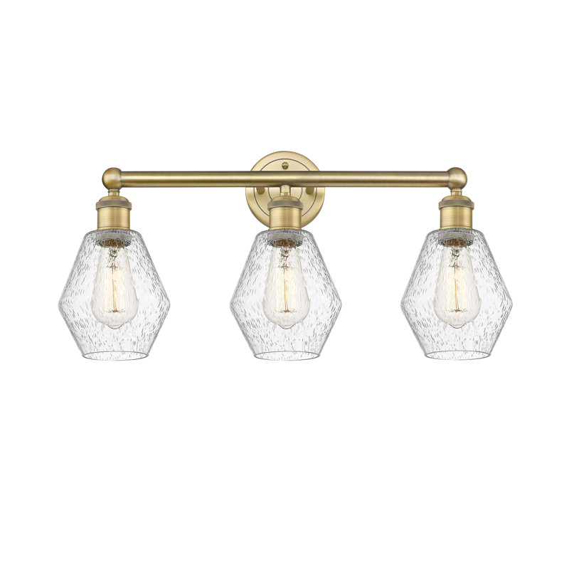 3 - Light Dimmable Vanity Light, Seedy, Brushed Brass