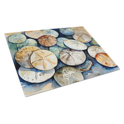 Sand Dollars Glass Cutting Board Large