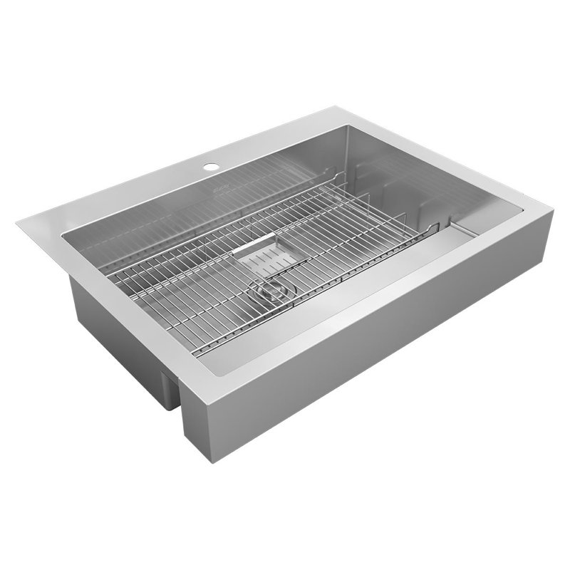 Dart Canyon 27" L x 36" W Farmhouse Kitchen Sink with Sink Grid and Drain Assembly