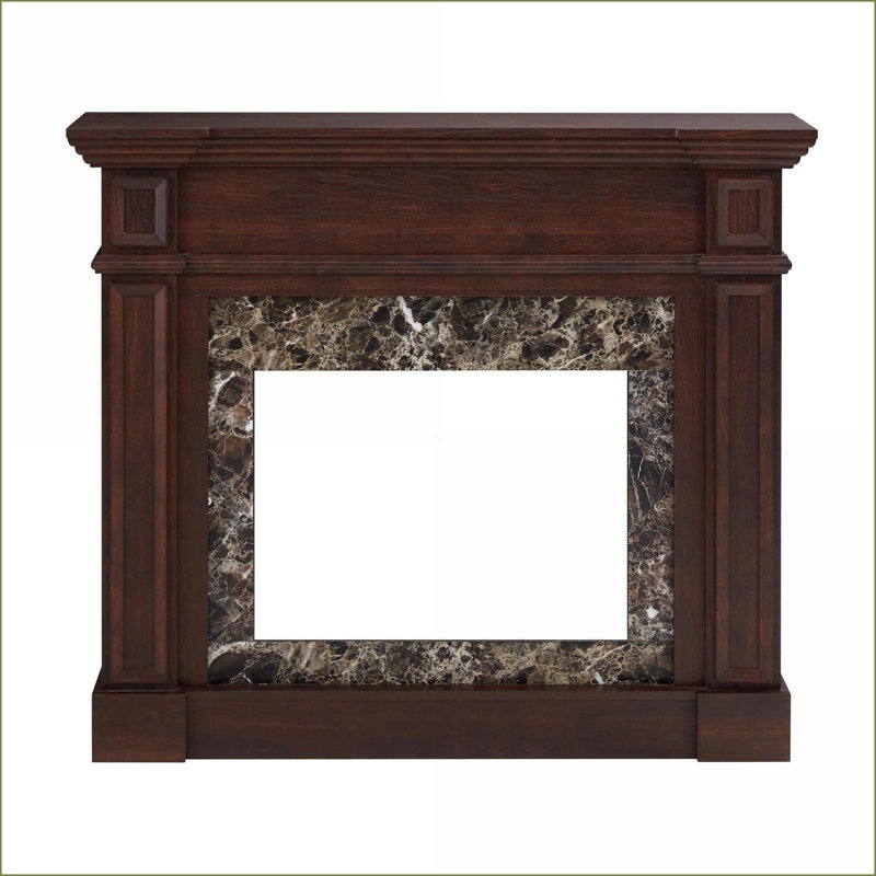 Fireplace Mantel | Traditional Style | 45.6"W x 11.8"D x 40"H | Cherry | MDF, Brown