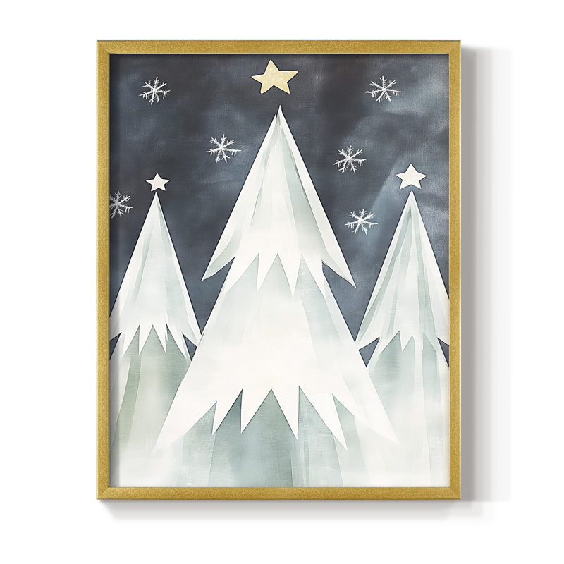 «Christmas Holiday Art DCCCLXVI», reproduction d'art encadrée - bois massif, H 30 po x l 24 po, Doré
