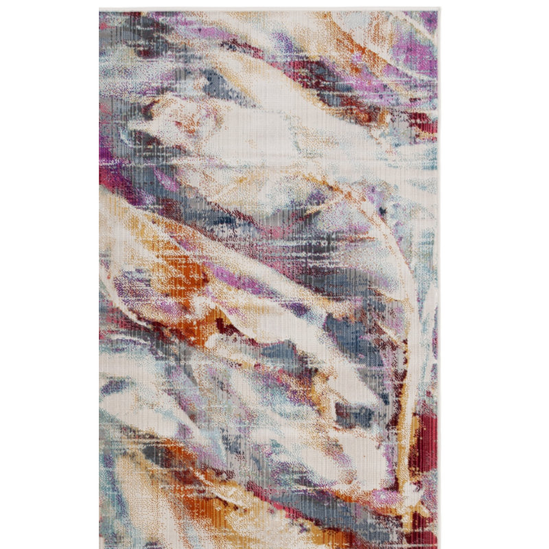 Tapis d'intérieur / extérieur à motif abstrait Zarella Performance, Rectangle 8 pi x 10 pi