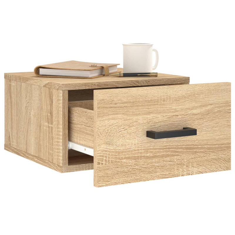 Maiklas 35cm W Manufactured Wood Bedside Table, Sonoma Oak
