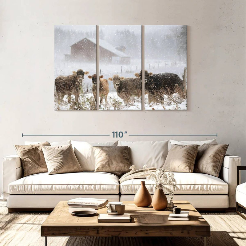 Brampt Cold Cows On The Farm, 48" H x 74" W
