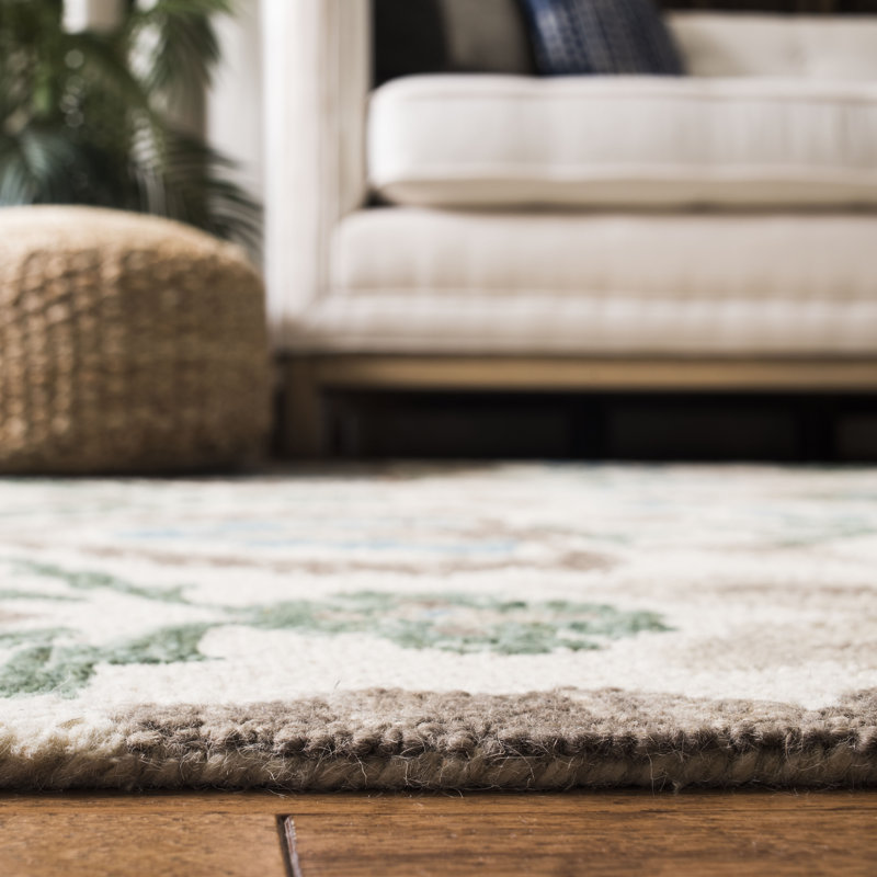 Niederanven Hand Hooked Wool Ikat Rug, Rectangle 8' x 10'