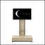 Meuble télé réglable avec tiroir à tirer, chariot mobile pour 32-75 pouces, bois et verre, roues verrouillables, mobilier de salon polyvalent-626303325