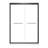 Half Frameless Double Sliding Glass Shower Door, Sgcc Certified 1/4 Inch (6Mm) Transparent Tempered Glass, With Safety Explosion-Proof Film, Matte Black Finish 44-48 Inches X 72 Inches