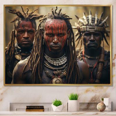 Chavonne tribus d'Afrique Kalenjin Warriors - art mural tribal africain