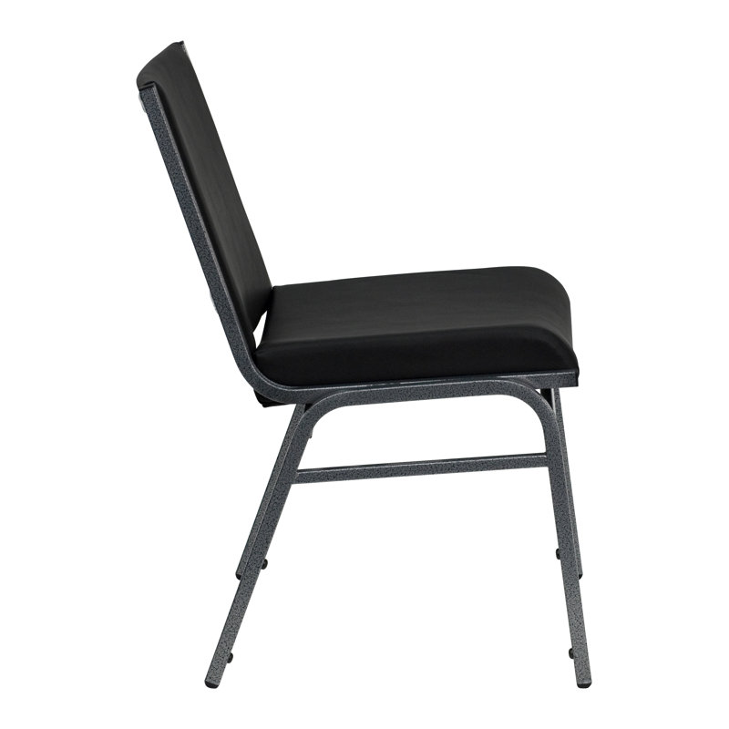Hercules Series Contemporary Black Vinyl Metal Stack Chair