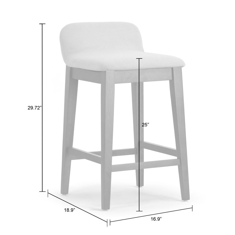 Auliffe Upholstered Bar & Counter Stool, Black Washed, Counter Stool (25" Seat Height)