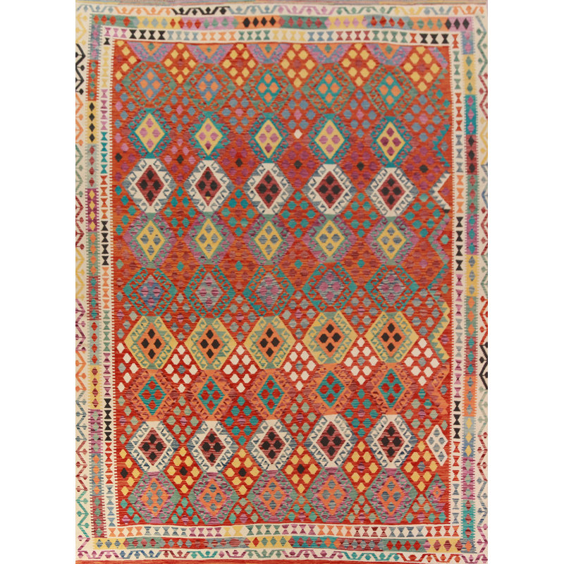 Reversible Wool Kilim Oriental Area Rug 10x13