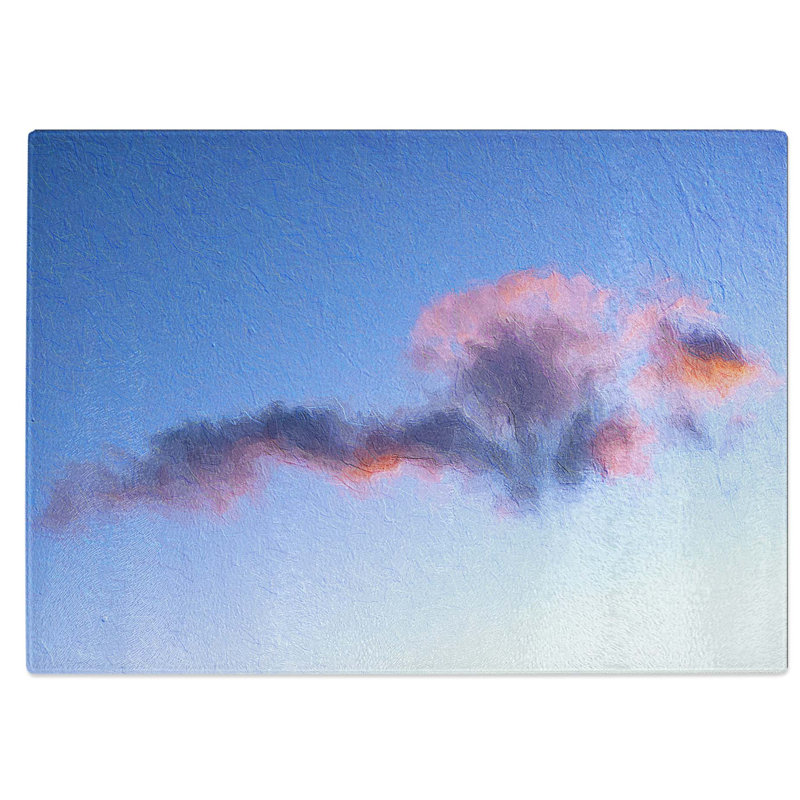 Tempered Glass Cloud Art Chopping Board, 39 cm W x 28.5 cm L