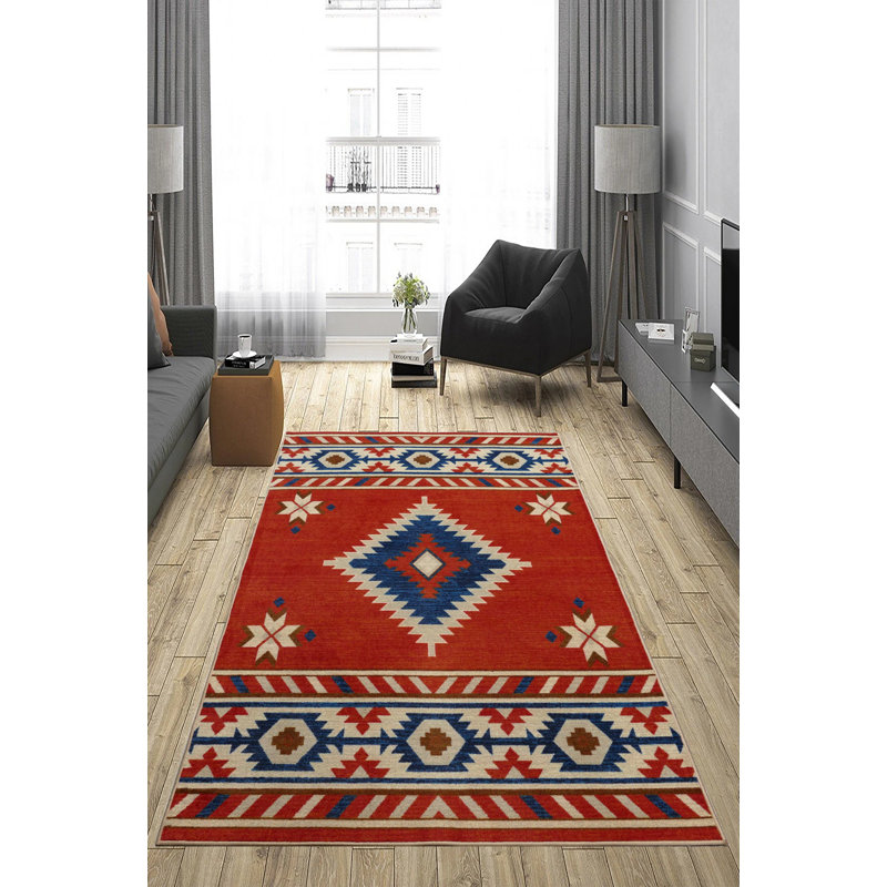 Tapis de qualité supérieure Southwestern, Rectangle 7 pi 10 po x 9 pi 10 po