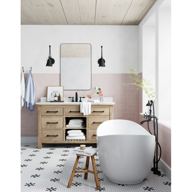 Labrusca 62'' x 28.3'' Soaking Fiberglass Bathtub, Polished Chrome