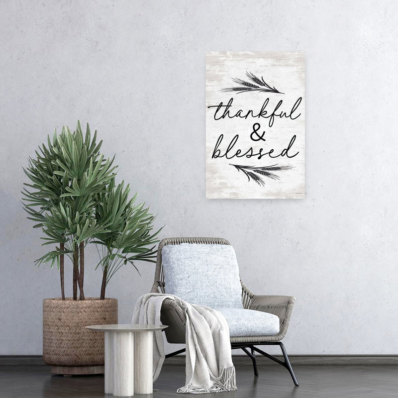 «Thankful Blessed», art contemporain abstrait, H 24 po x l 16 po