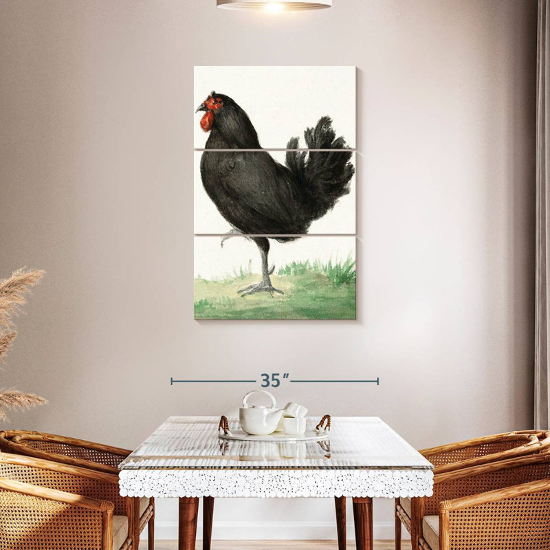 Poulet noir debout Brampt, H 45 po x l 28 po